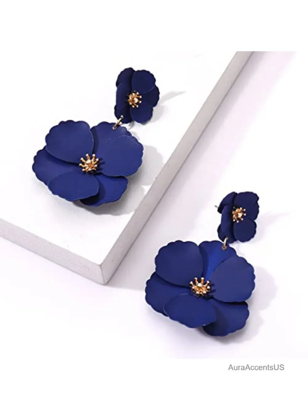 Boho Flower Dangle Earrings Layered Floral Drop Statement Stud Earrings for
